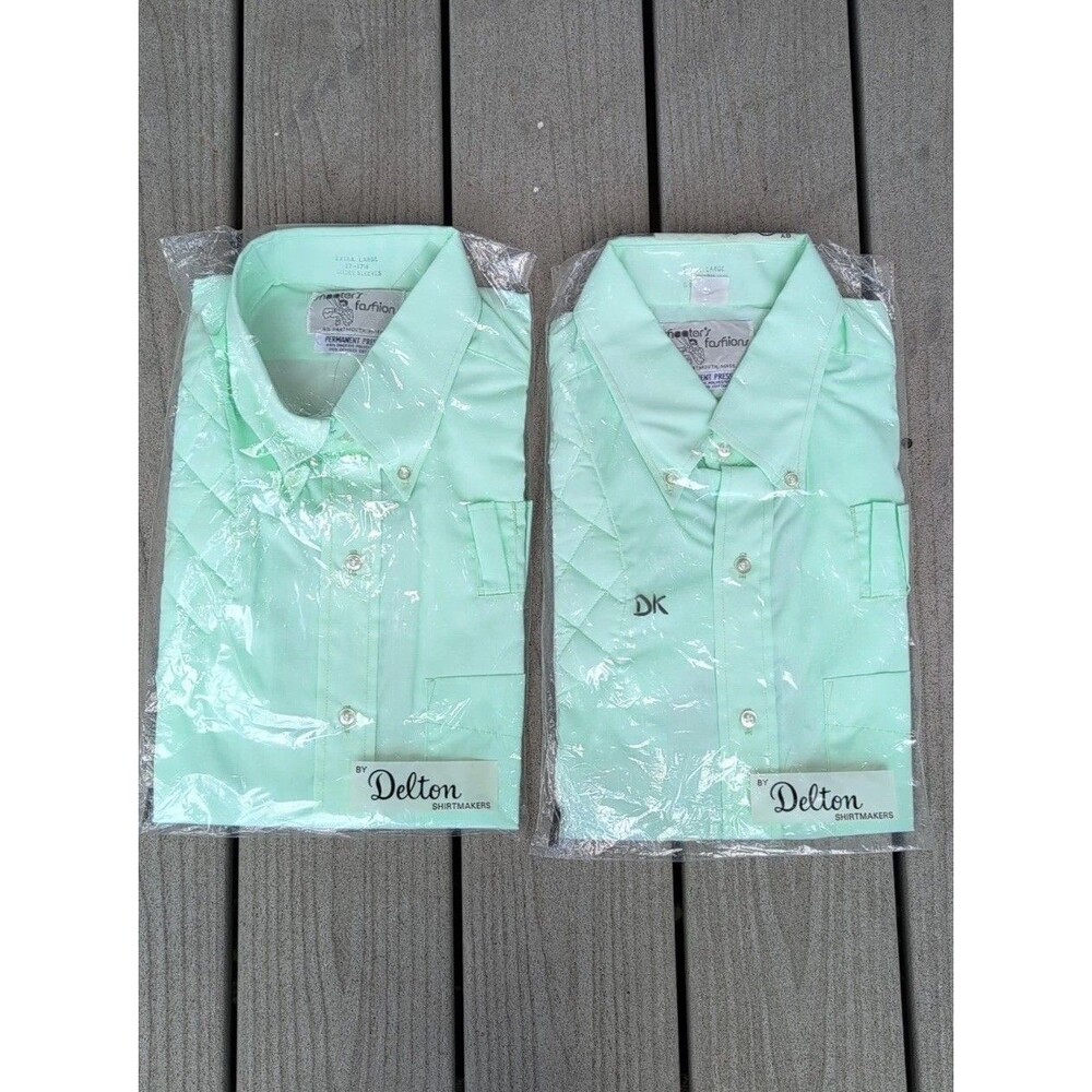 Vintage Shooter’s Fashions by Delton Men’s Dress Shirts XL 17-17.5 (Lot of 2) - Picture 3 of 13